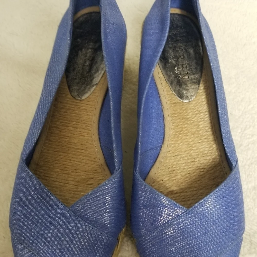 Ralph Lauren Linen Espadrille Wedges